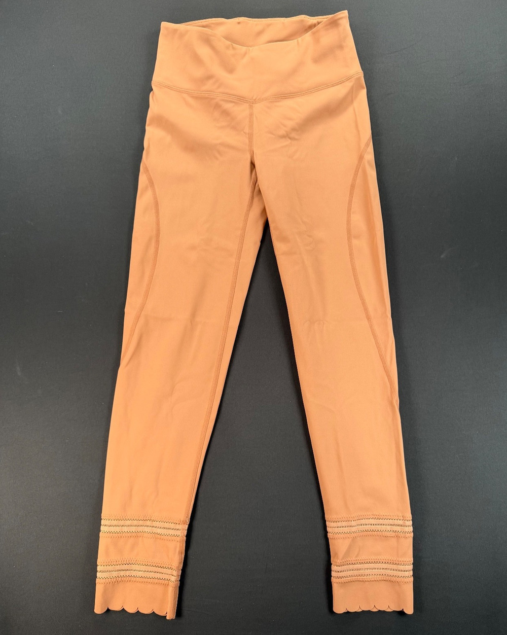 Free People Mid-Rise Peach Scallop Leggings (Size XS)